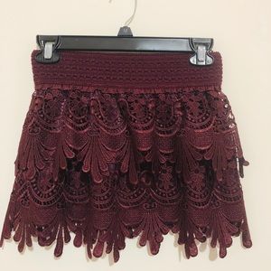 Forever 21 short burgundy skirt